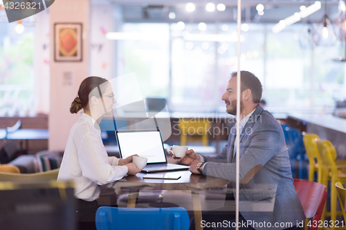 Image of startup Business team Working With laptop in creative office