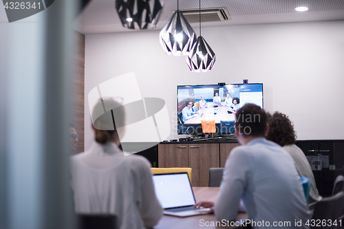 Image of Startup Business Team At A Meeting at modern office building
