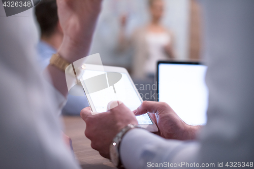 Image of Startup Business Team At A Meeting at modern office building
