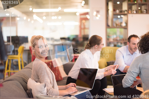 Image of Startup Business Team At A Meeting at modern office building