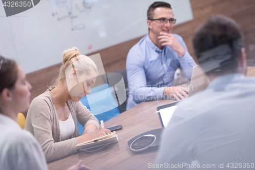 Image of Startup Business Team At A Meeting at modern office building