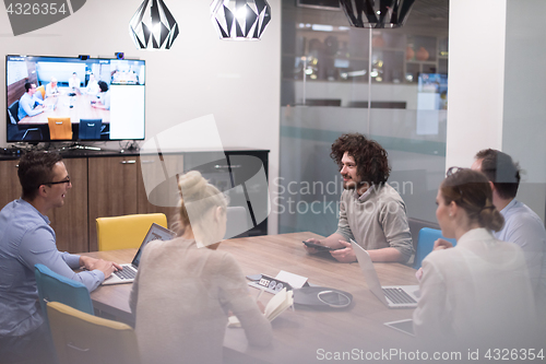 Image of Startup Business Team At A Meeting at modern office building