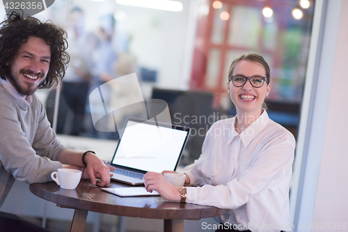 Image of startup Business team Working With laptop in creative office