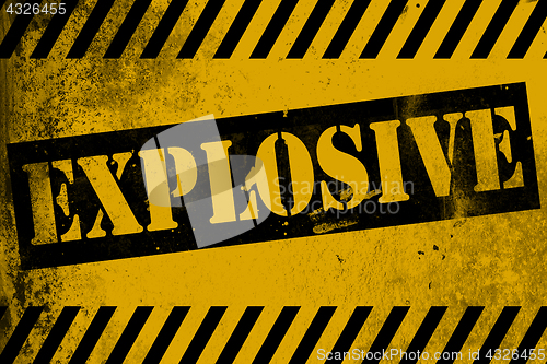 Image of Explosive sign yellow with stripes