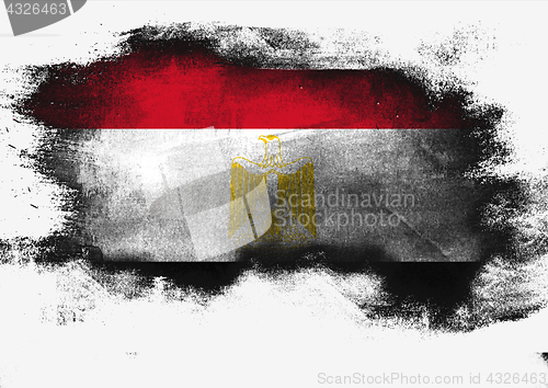 Image of Egypt flag painted with brush