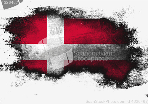 Image of Denmark flag painted with brush