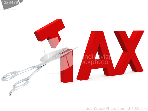 Image of Cut tax with scissor isolated on white
