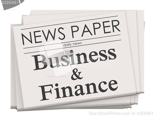 Image of Business and finance on newspaper isolated