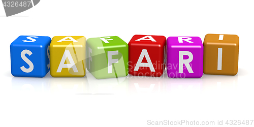 Image of Square Cube with safari word