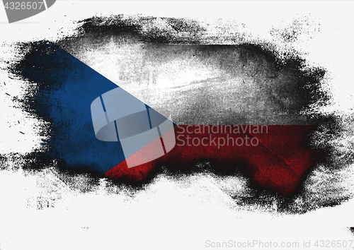 Image of Czech Republic flag painted with brush