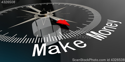 Image of Compass with make money word