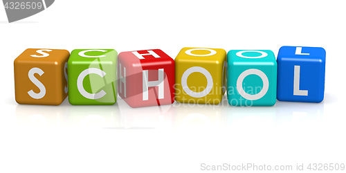 Image of Square Cube with school word