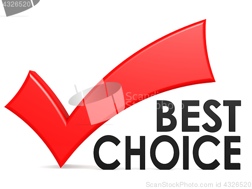 Image of Best choice word with red check mark