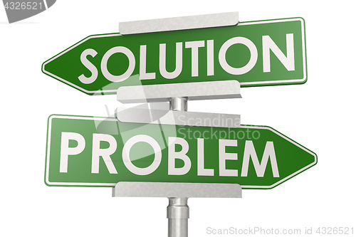 Image of Problem and solution green road sign