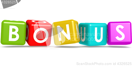 Image of Colorful cube with bonus word