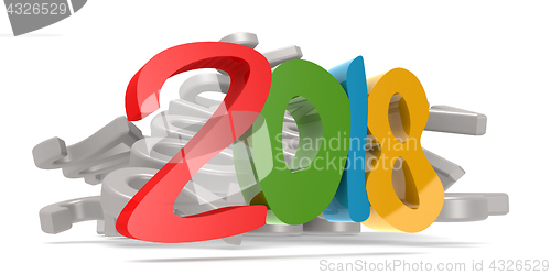 Image of Year 2018 isolated with white background