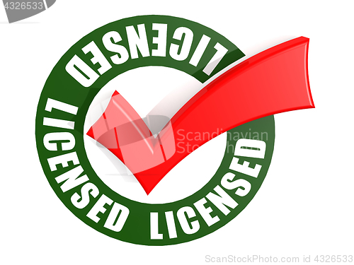 Image of Licensed and red check mark