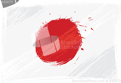 Image of Grunge Japan flag