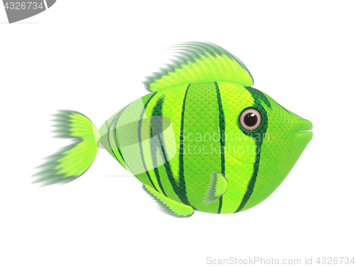 Image of green comic fish