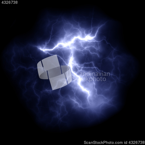 Image of thunder lightning in the night