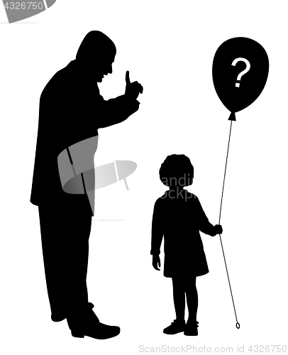 Image of Father scolds Child does not understand