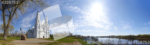 Image of Panorama of Cathedral of St. Sophia . The ancient town of Polotsk ( 862) Belarus.