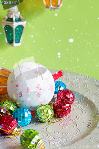 Image of Christmas lights and toys