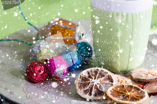 Image of Cup and cuted fruits