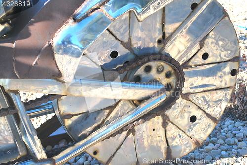 Image of Abstract chrome motorbike.