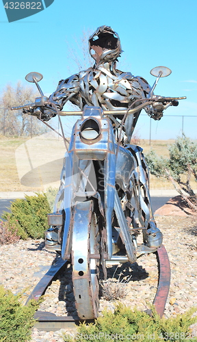 Image of Abstract chrome motorbike.