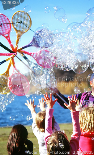 Image of Bubble machine man.
