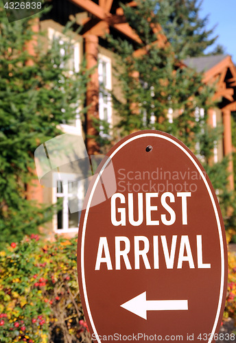 Image of Guest arrival sign.