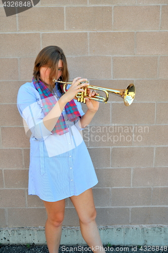 Image of Female jazz trumpet player.