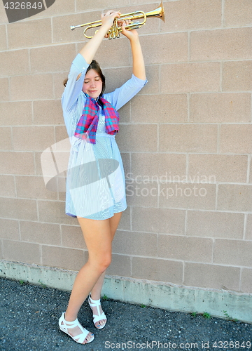 Image of Female jazz trumpet player.