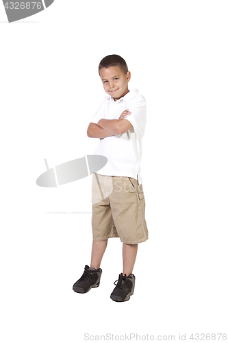 Image of Hispanic Boy with his Arms Crossed