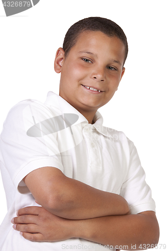 Image of Hispanic Boy with his Arms Crossed