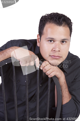 Image of Close up on a handsome hispanic man