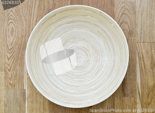 Image of Empty wooden bowl. View from Top