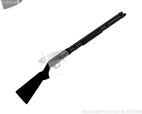 Image of rifle for hunting on a white background