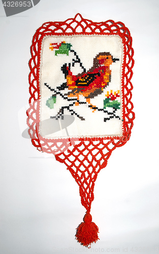Image of embroidered bird sparrow