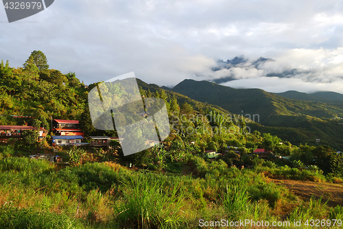 Image of Mount Kinabalu during sunrise