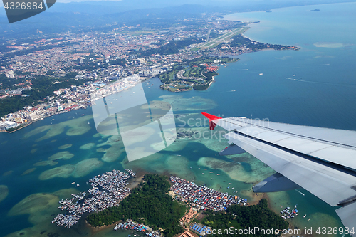 Image of Aerial view of Kota Kinabalu and Gaya Island, Sabah