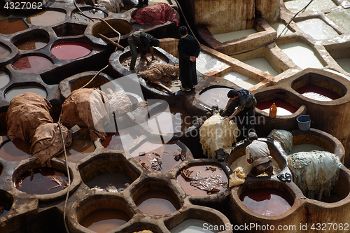 Image of Old tannery in Fez, Morocco