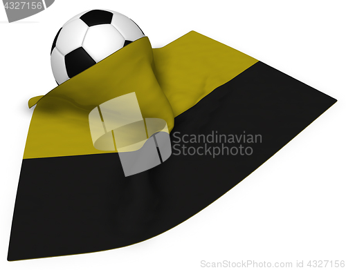 Image of soccer ball and flag of saxony-anhalt - 3d rendering