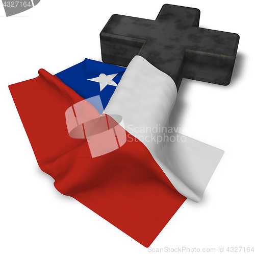 Image of christian cross and flag of chile - 3d rendering