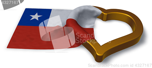 Image of flag of chile and heart symbol - 3d rendering
