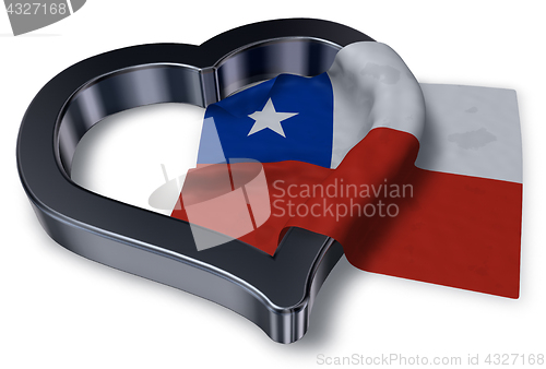 Image of flag of chile and heart symbol - 3d rendering