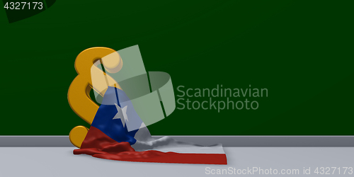 Image of flag of chile and paragraph symbol - 3d illustration