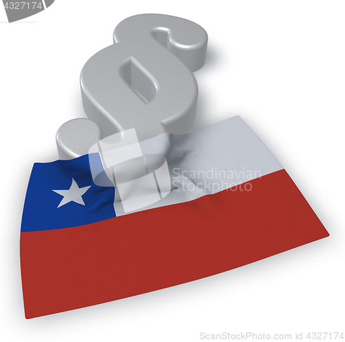 Image of flag of chile and paragraph symbol - 3d illustration