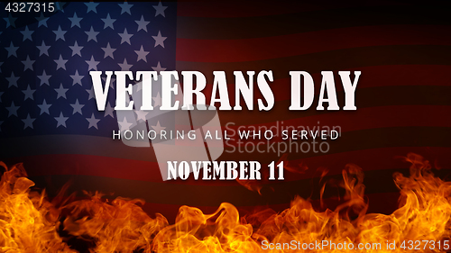 Image of USA Veterans Day banner. Honoring all who served.